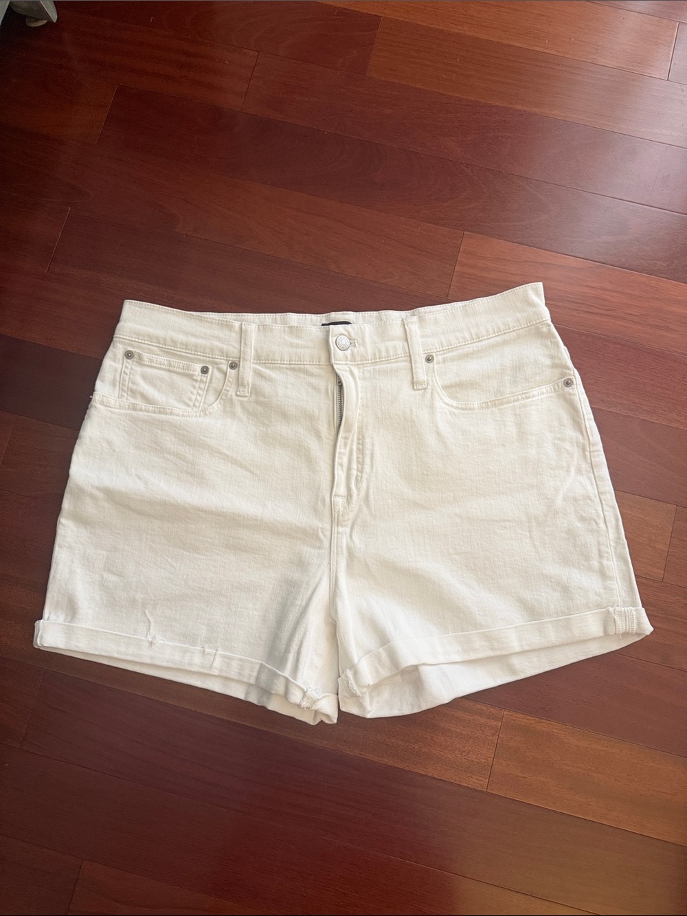 J. Crew White High-Rise Jean Shorts